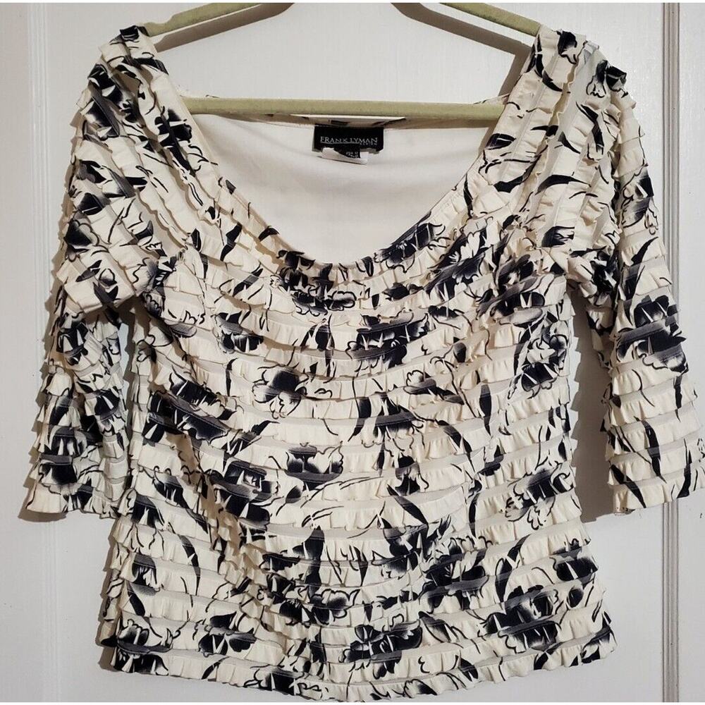 Frank Lyman Design Layered Ruffle Top US 12
